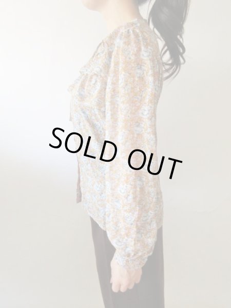 画像4: 【イヤリングと2点セットでお届け*】クラシカルフラワーのシフォンブラウス (4)