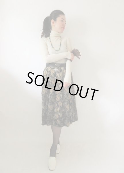画像2: 【ウエストゴムです*】Dead stock*クラシカルフラワースカート (2)