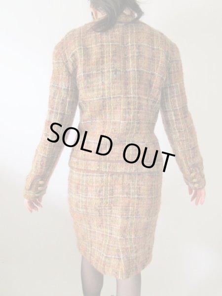 画像5: 【極上ツイード*】超美品*大人チェックのお仕立て品セットアップ (5)