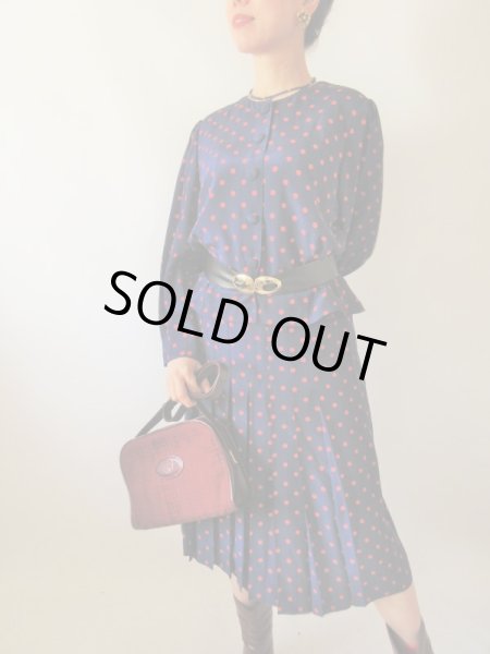 画像2: 【着回しさせたら最強*】超美品*お仕立て品水玉セットアップ (2)