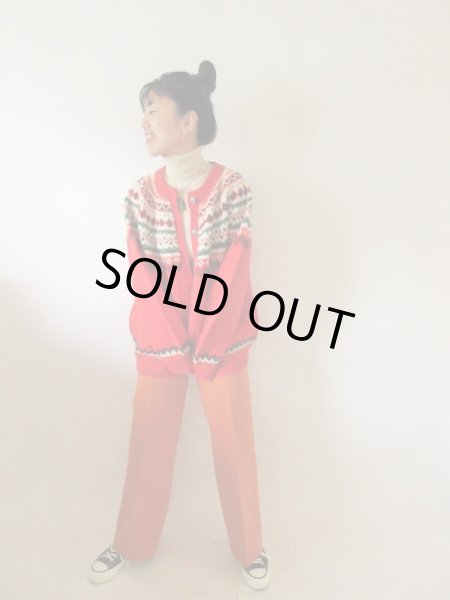 画像2: 【あったか可愛く包みます*】レトロ柄ニットカーディガン (2)