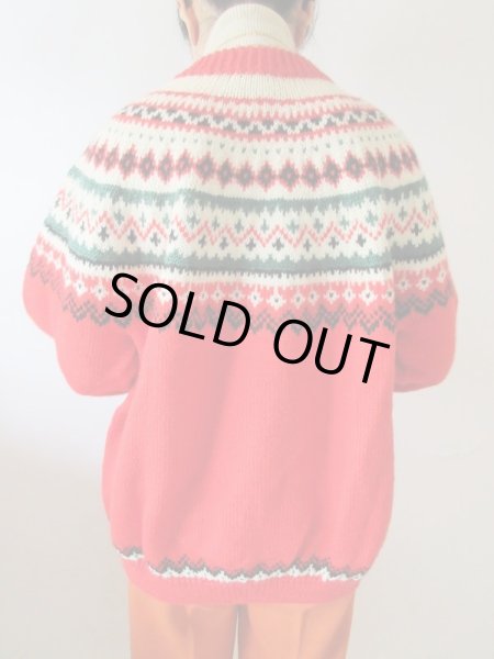 画像6: 【あったか可愛く包みます*】レトロ柄ニットカーディガン (6)