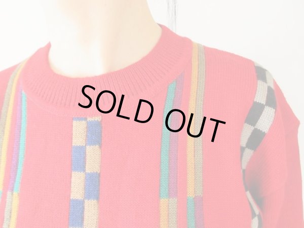 画像6: 【コケティッシュな魅力を*】幾何学ストライプニット (6)