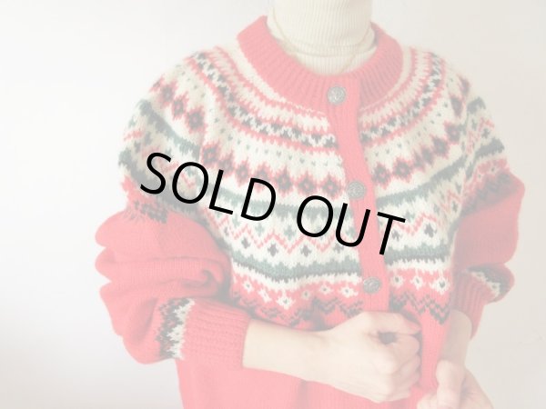 画像8: 【あったか可愛く包みます*】レトロ柄ニットカーディガン (8)