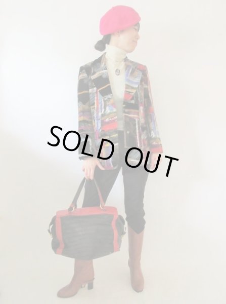 画像2: 【これ着て美術館とか行きたい*】アート配色の大人顔ジャケット (2)