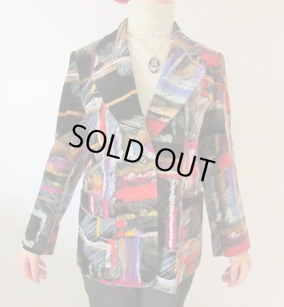 画像3: 【これ着て美術館とか行きたい*】アート配色の大人顔ジャケット (3)