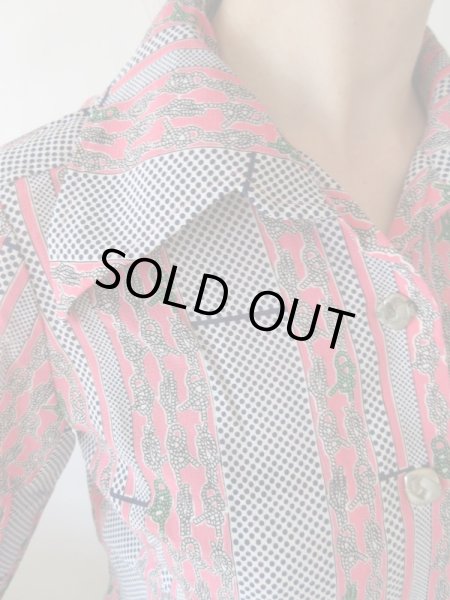 画像6: 【このインパクトに注目*】ロープとドットのストライプ柄シャツ (6)