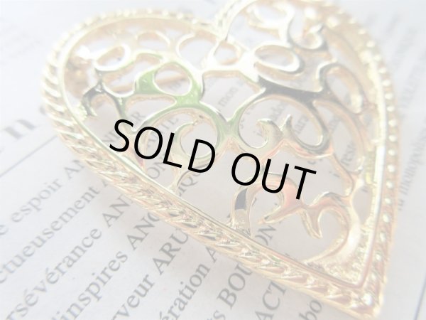 画像2: 【オトナ可愛く遊び心*】Dead stock*ハートブローチ (2)