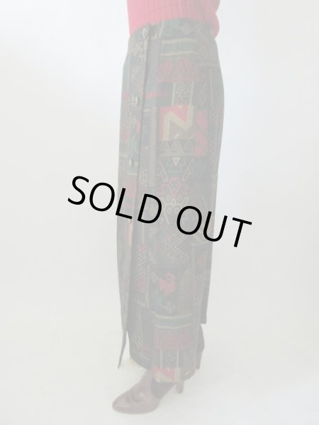 画像4: 【ニットと2点セット*】超美品*マキシ丈ラップスカート (4)