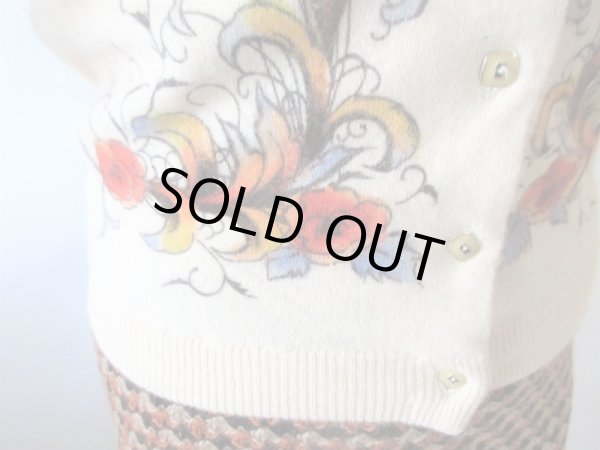 画像7: 【手描きな感じがアートだわ*】お花柄カーディガン (7)