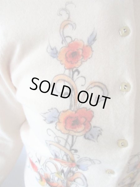 画像6: 【手描きな感じがアートだわ*】お花柄カーディガン (6)