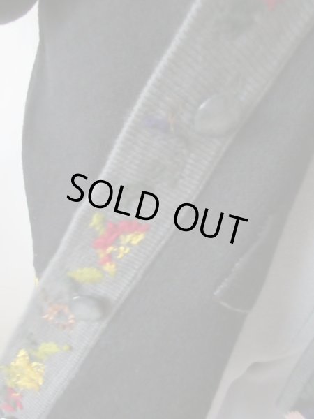 画像3: 【ビーズと刺繍の誘惑*】ゆったりサイズのリブフラワーカーディガン (3)