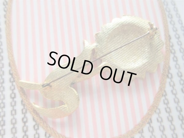 画像4: 未使用*メタリックお花ブローチP (4)