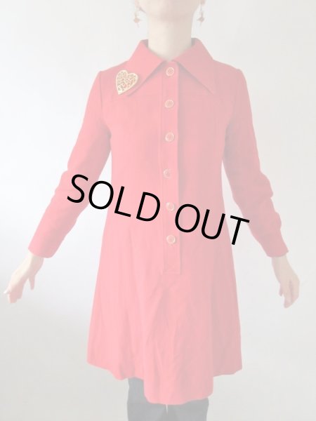 画像6: 【ヴィンテージムード満点*】インパクトレッドのワンピース (6)