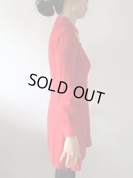 画像7: 【ヴィンテージムード満点*】インパクトレッドのワンピース (7)