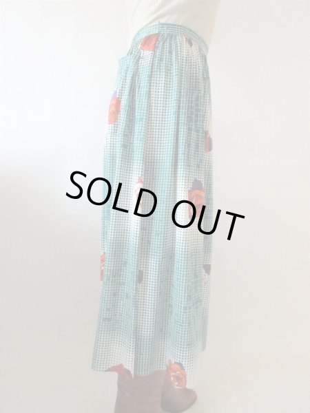 画像4: 【何と合わせようかワクワクします*】レトロフラワースカート (4)