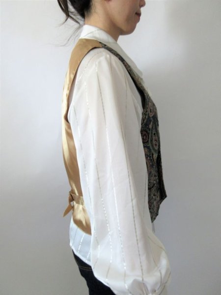 画像6: 【ゆったりsize*】ペイズリー柄ベスト (6)