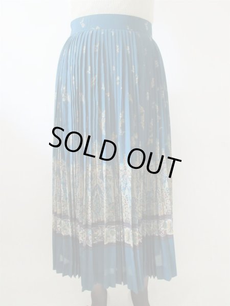 画像3: 【アールヌーボーな雰囲気が素敵*】Dead stock*フラワープリーツスカート (3)