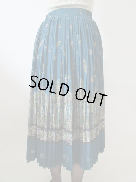 画像6: 【アールヌーボーな雰囲気が素敵*】Dead stock*フラワープリーツスカート (6)