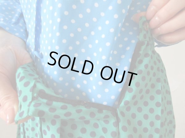 画像7: 【ネイビーの水玉*】ゆらりプリーツ水玉スカート (7)