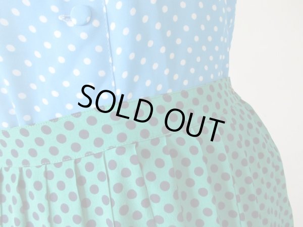 画像6: 【ネイビーの水玉*】ゆらりプリーツ水玉スカート (6)