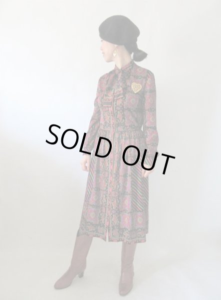 画像2: 【大胆な色使いとリボンと*】サイケ柄カラフルワンピース (2)