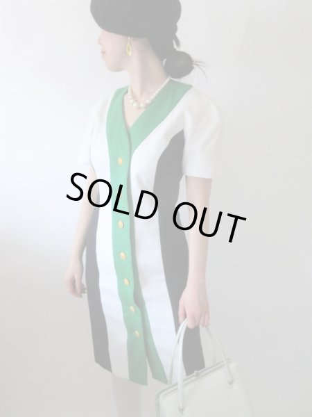 画像2: 【緑×紺×白の最強の組み合わせ*】USAvintageのワンピース (2)