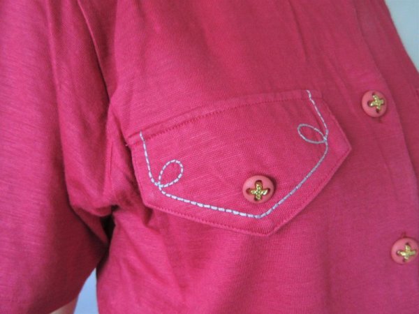画像6: 【ラズベリーピンクの魅力*】ステッチデザインシャツ (6)