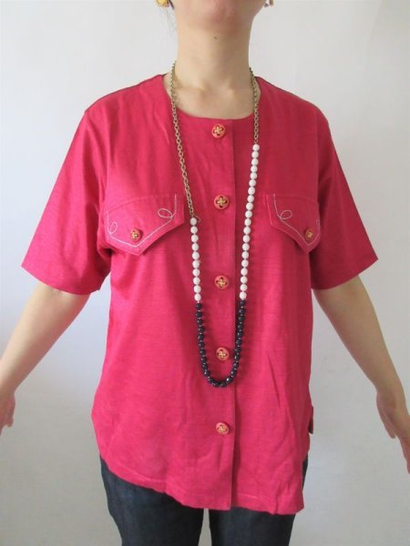 画像3: 【ラズベリーピンクの魅力*】ステッチデザインシャツ (3)