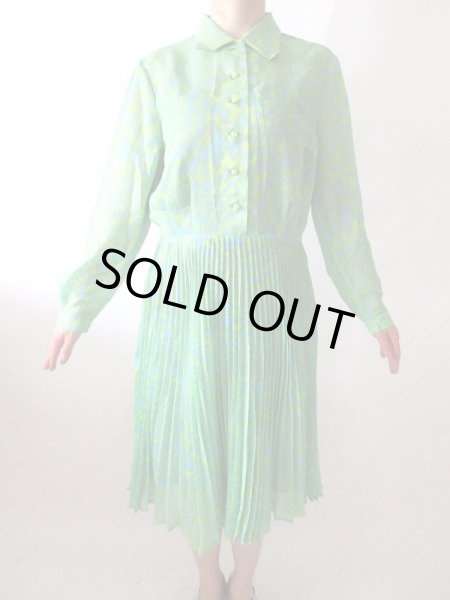 画像3: 【ほのかな透け感がいい感じ*】レトロバイカラーワンピース (3)