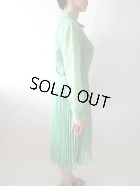 画像4: 【ほのかな透け感がいい感じ*】レトロバイカラーワンピース (4)