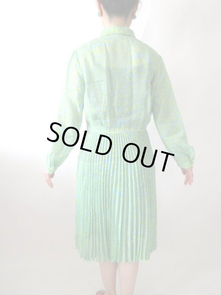 画像5: 【ほのかな透け感がいい感じ*】レトロバイカラーワンピース (5)