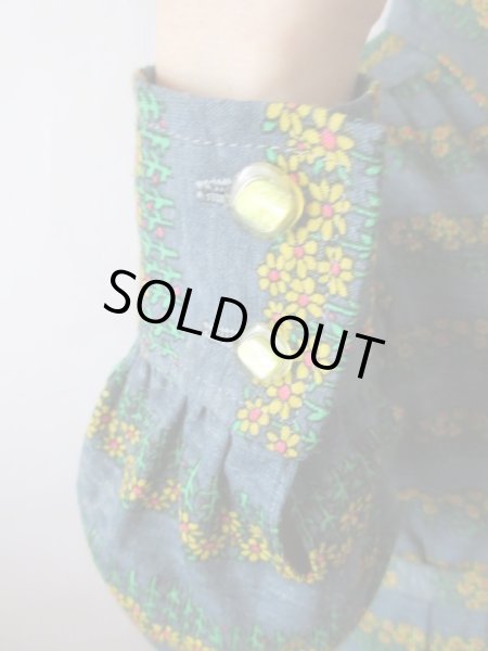 画像10: 【浮足立たないレトロ感*】お仕立て品*花柄ワンピース (10)
