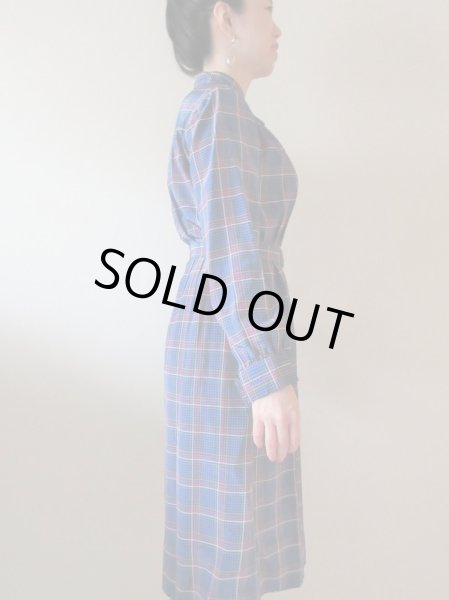 画像4: 【可愛い配色*】お仕立て品の1点モノ*レトロ格子柄ワンピ (4)