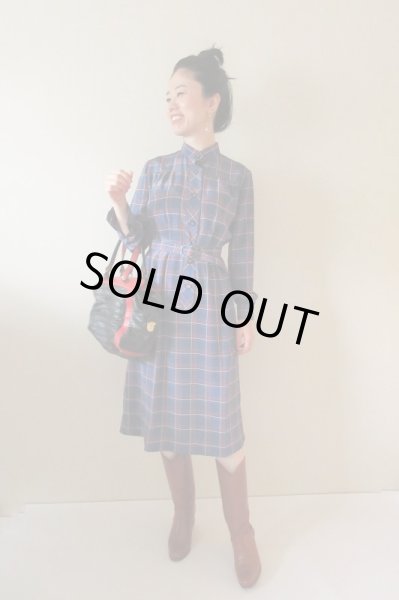 画像2: 【可愛い配色*】お仕立て品の1点モノ*レトロ格子柄ワンピ (2)