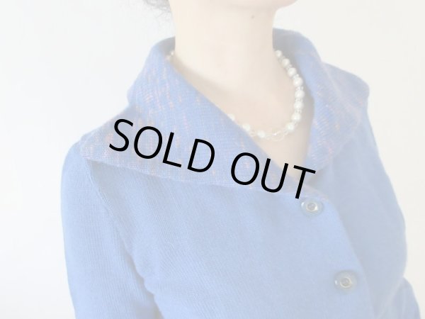 画像6: 【使える綺麗色ブルー】切り替えデザインニット (6)