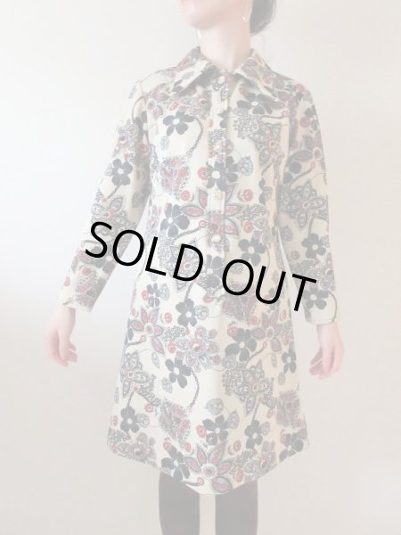 画像4: 【大人のトリコロール*】レトロフラワーワンピース (4)