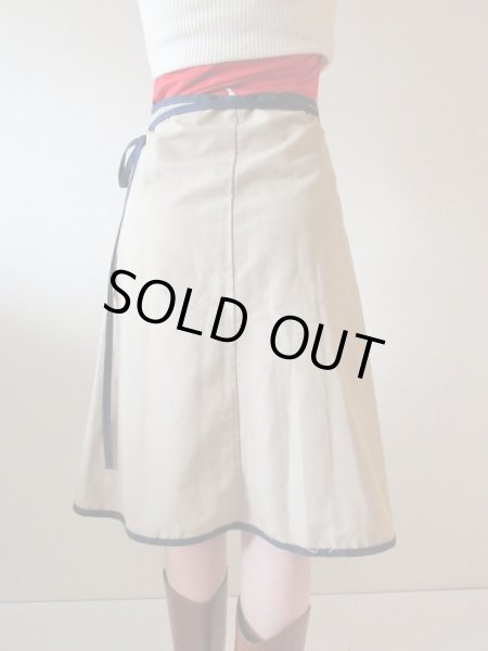 画像9: 【マリン好きな方へ*】ヨット柄ラップスカート (9)