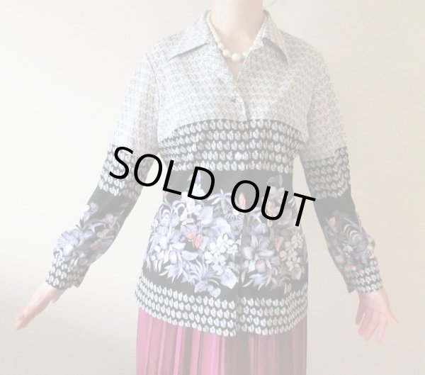 画像3: 【スカートと２点セット*】お花に蝶々が舞うシャツとスカート (3)