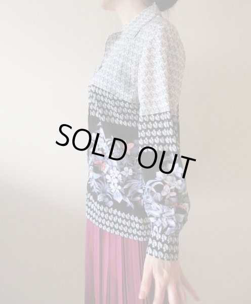 画像4: 【スカートと２点セット*】お花に蝶々が舞うシャツとスカート (4)