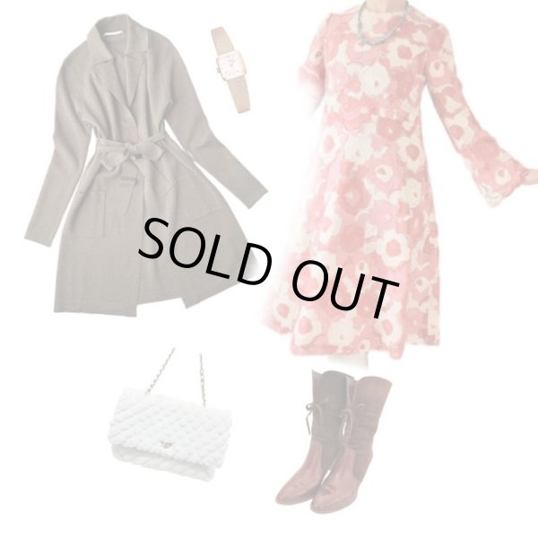 画像2: 【豪華1点モノはお呼ばれにも*】レースフラワーワンピース (2)