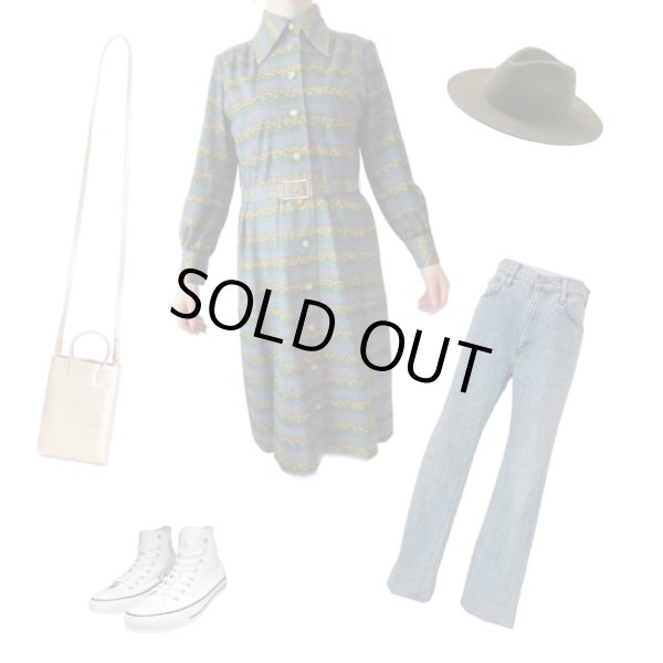 画像3: 【浮足立たないレトロ感*】お仕立て品*花柄ワンピース (3)