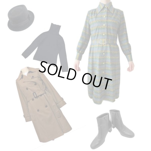 画像4: 【浮足立たないレトロ感*】お仕立て品*花柄ワンピース (4)