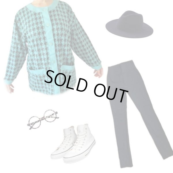 画像4: 【ゆったりsize*】未使用*千鳥柄カーディガン (4)