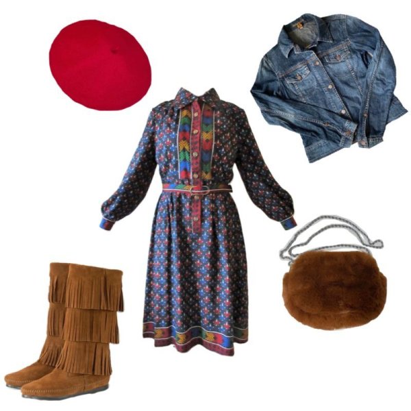 画像4: 【9コーデ掲載中*】ステッチ風デザインのワンピース (4)