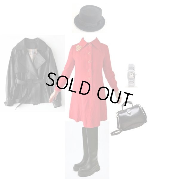 画像2: 【ヴィンテージムード満点*】インパクトレッドのワンピース (2)