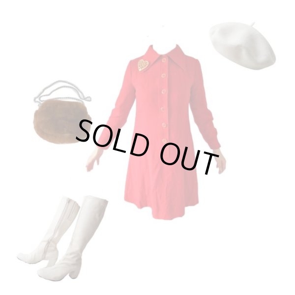 画像4: 【ヴィンテージムード満点*】インパクトレッドのワンピース (4)