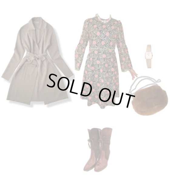 画像5: お仕立て品の1点モノ*豪華刺繍のフラワーワンピース (5)