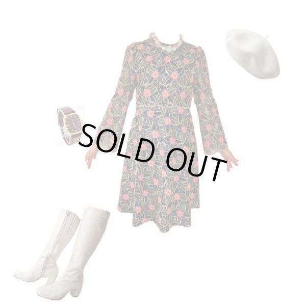 画像6: お仕立て品の1点モノ*豪華刺繍のフラワーワンピース (6)