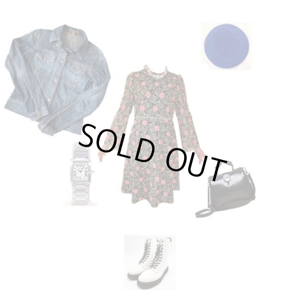 画像4: お仕立て品の1点モノ*豪華刺繍のフラワーワンピース (4)